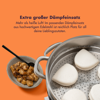 Unbeschichteter Edelstahl Wok mit Dämpfeinsatz 30 cm
